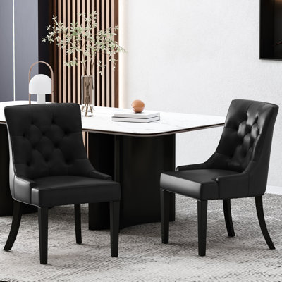De 2 chaises de salle à manger modernes - unité centrale noire, pi