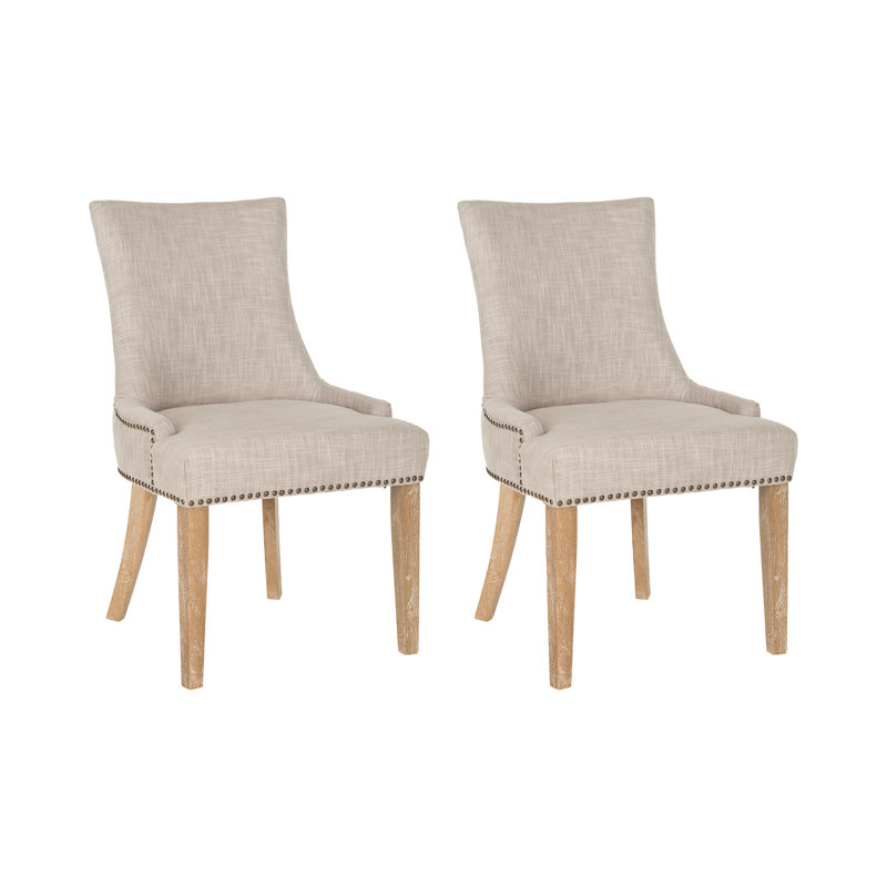 Baumgarten 49.53cm H Upholstered Side Chair, Grey, Light Wood