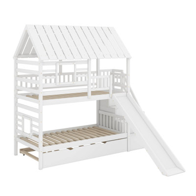 Twin Over Twin Bunk Bed With Trundle