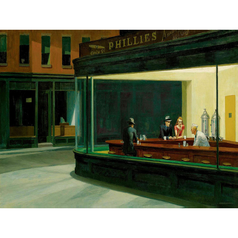 «Nighthawks Phillies» par Edward Hopper, reproduction d'art sur toile tendue