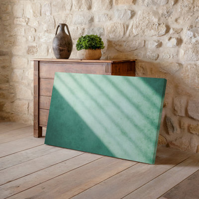 Toile, art mural sur fond vert pastel doux avec une texture subtile qui évoque un sentiment de calme et de tranquillité