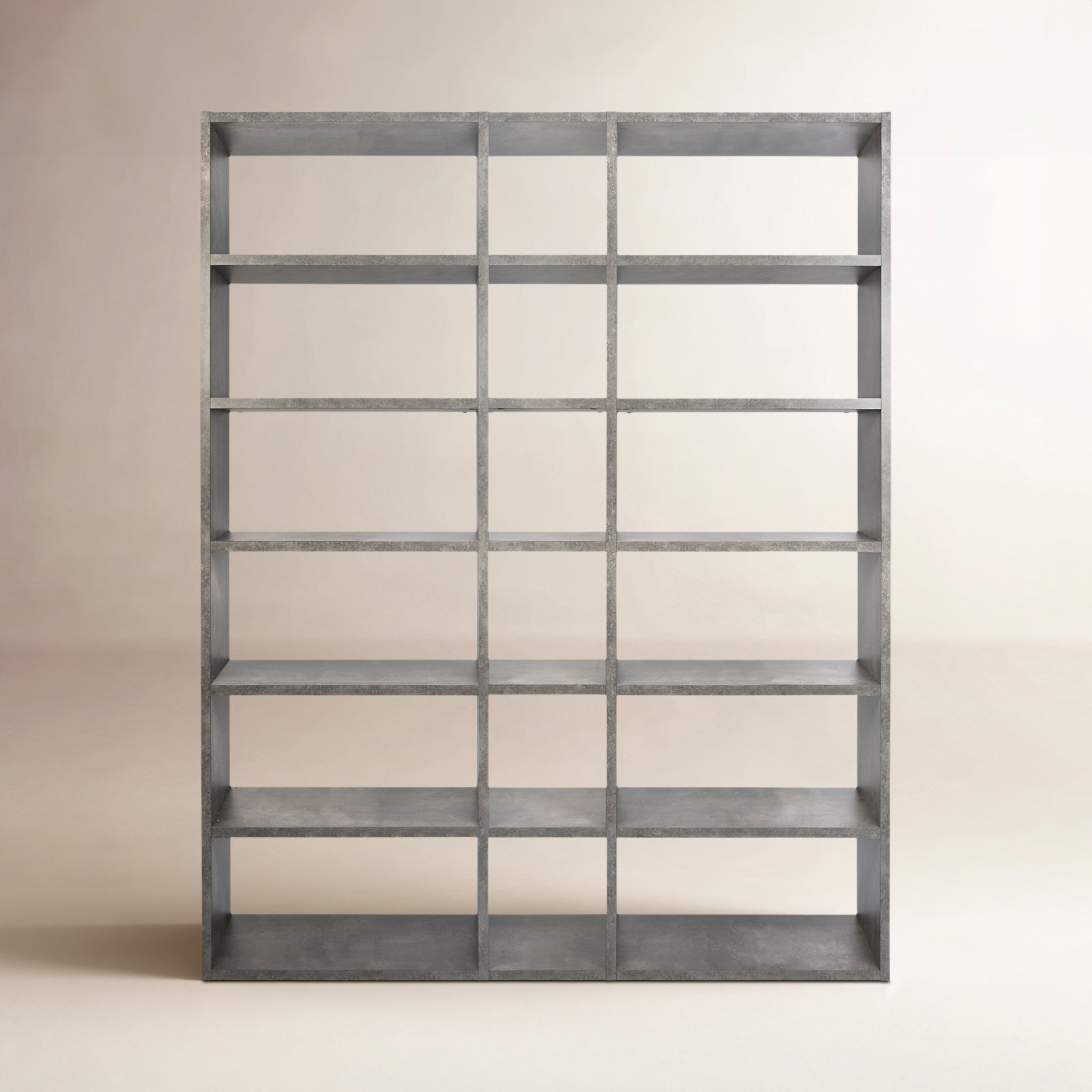 Araeya Wide Geometric Bookcase, Concrete