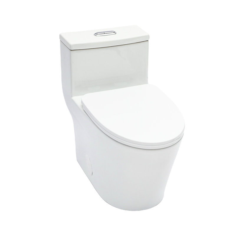 Toilette en céramique brute de 12 pouces, double chasse 1,24 / 1,43, siège en PP à fermeture douce, chasse silencieuse et efficace, jupe pour toilette hygiénique en une pièce, expérience de nettoyage