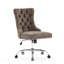 Chaise de bureau grise, fauteuil de bureau moderne capitonné en chenille, avec base en métal chromé, chaise de bureau pivotante réglable-330475554