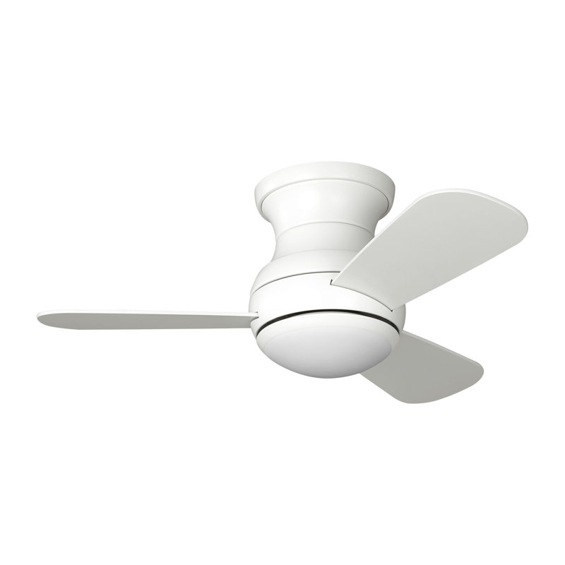 Ventilateur de plafond intérieur avec lumières blanches mates et télécommande portative Génération Lighting, Blanc mat