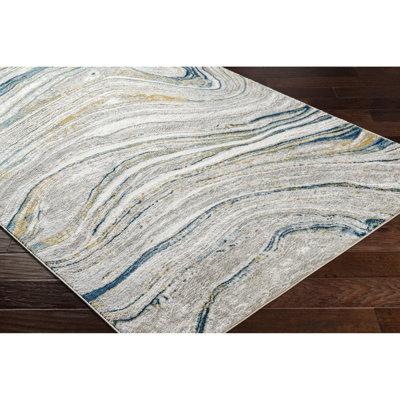 Emarrick Dieter Abstract Blue Area Rug