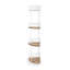 Organisateur de tablettes de rangement de salle de bain à 4 niveaux avec accents en bois d'acacia blanc mat-1255007568