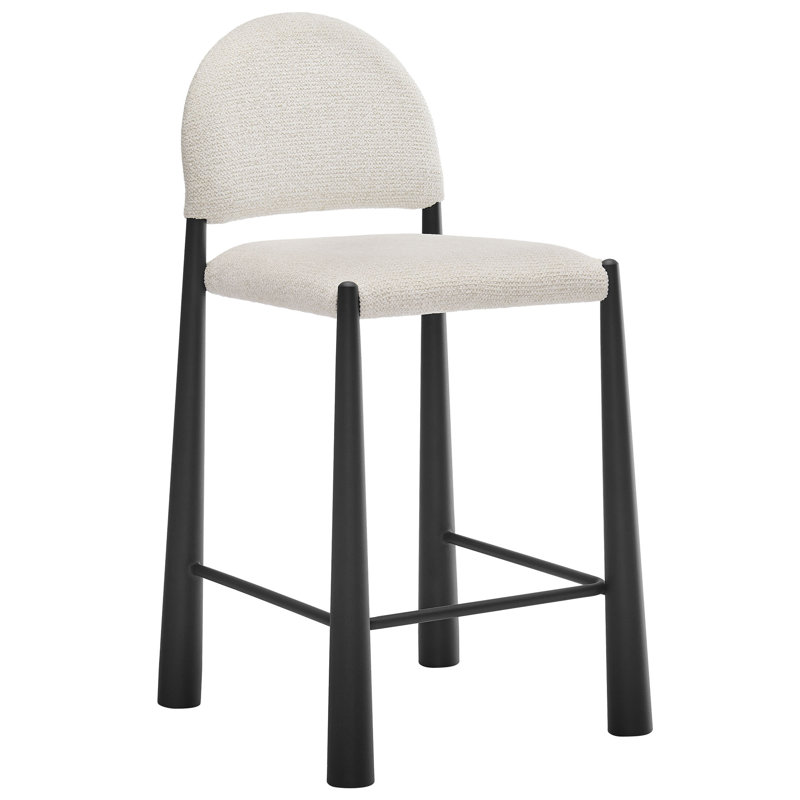 Tabouret de comptoir Hayley, Noir, noir, noir, noir, Crème, crème