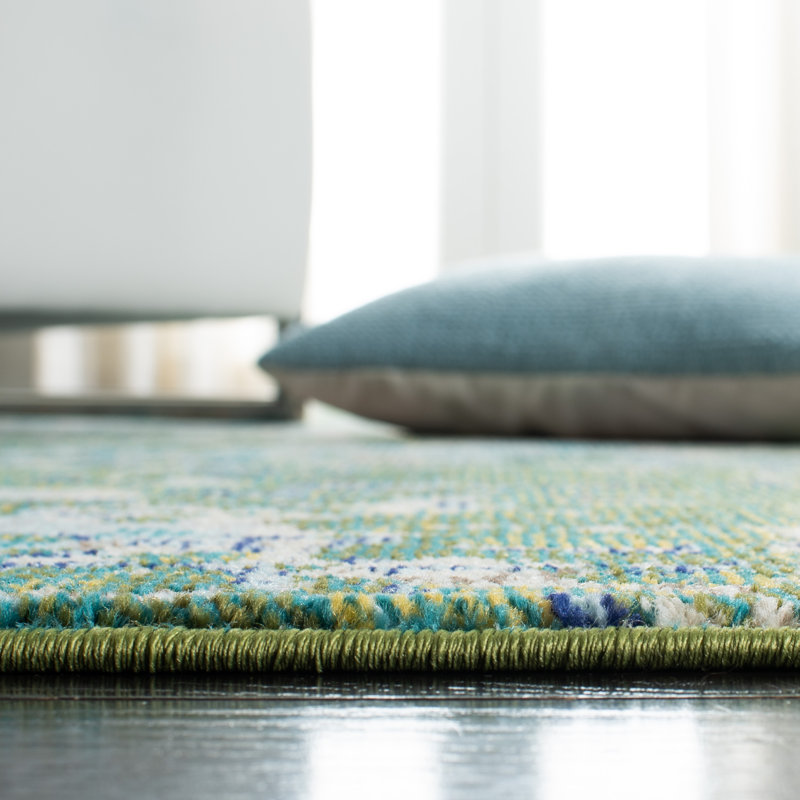 Annalyce Rug In Green & Blue, Round 152cm