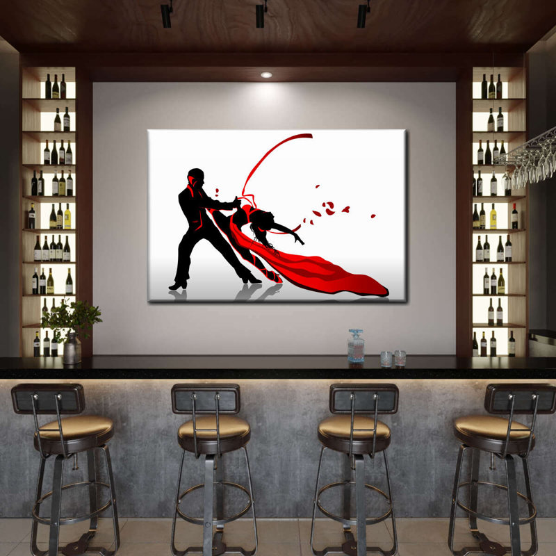Danseurs de tango passionnés sur toile, H 8 po x l 12 po x P 1 po