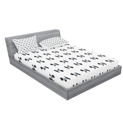 Scottie Microfiber Patterned Fitted Sheet