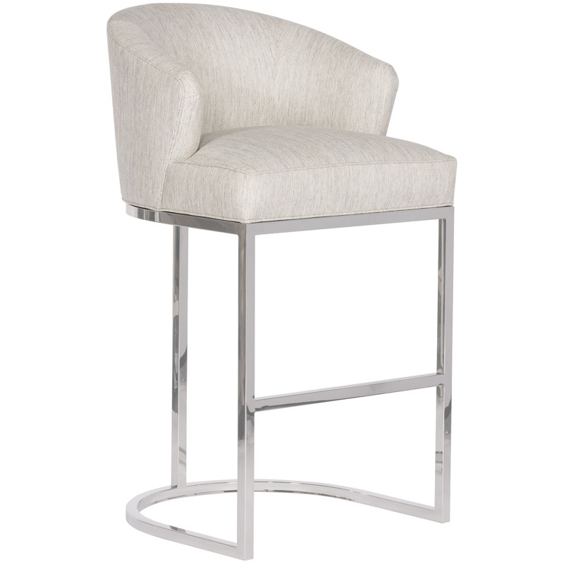 Upholstered Stool, Polished Nickel, Bar Stool (33" Seat Height)