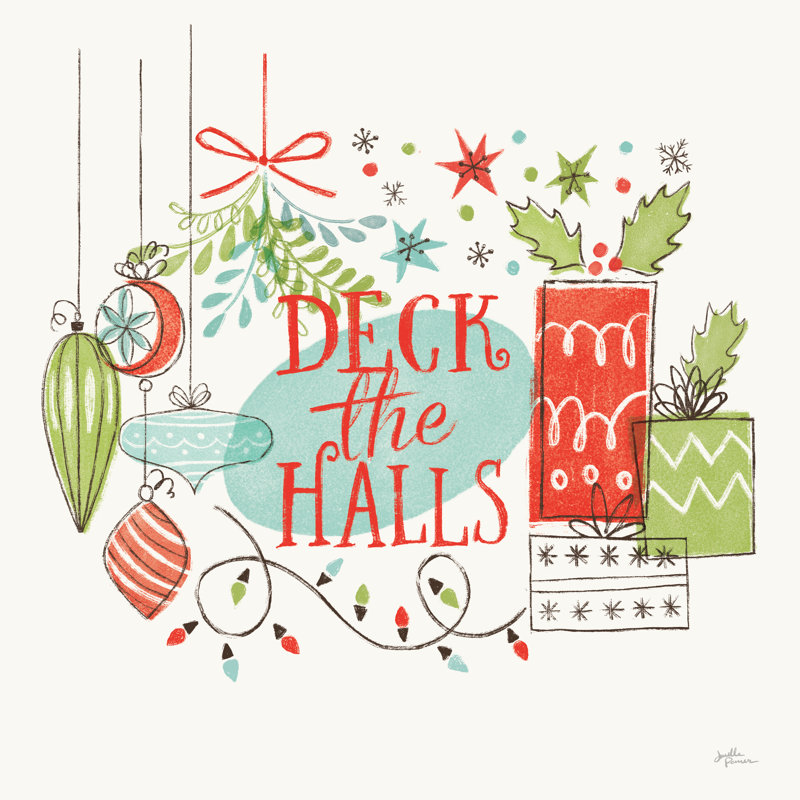 Retro Christmas III - Wrapped Canvas Print, 51cm H x 51cm W x 3.8cm D
