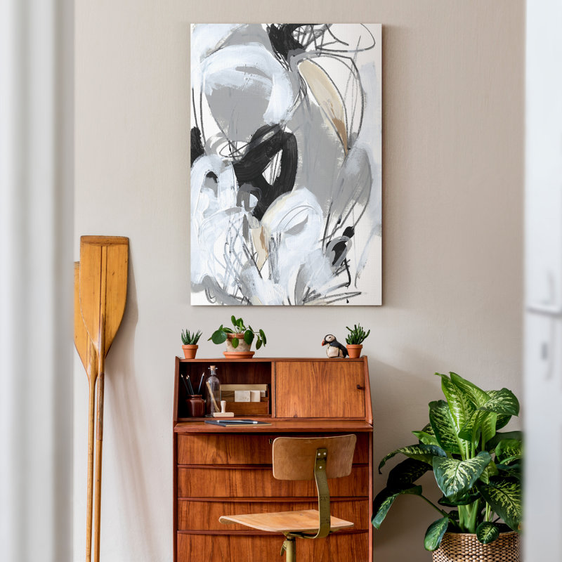 «Gold and Gray Exploration IX», reproduction d'art sur toile, H 27 po x l 18 po x P 1 po