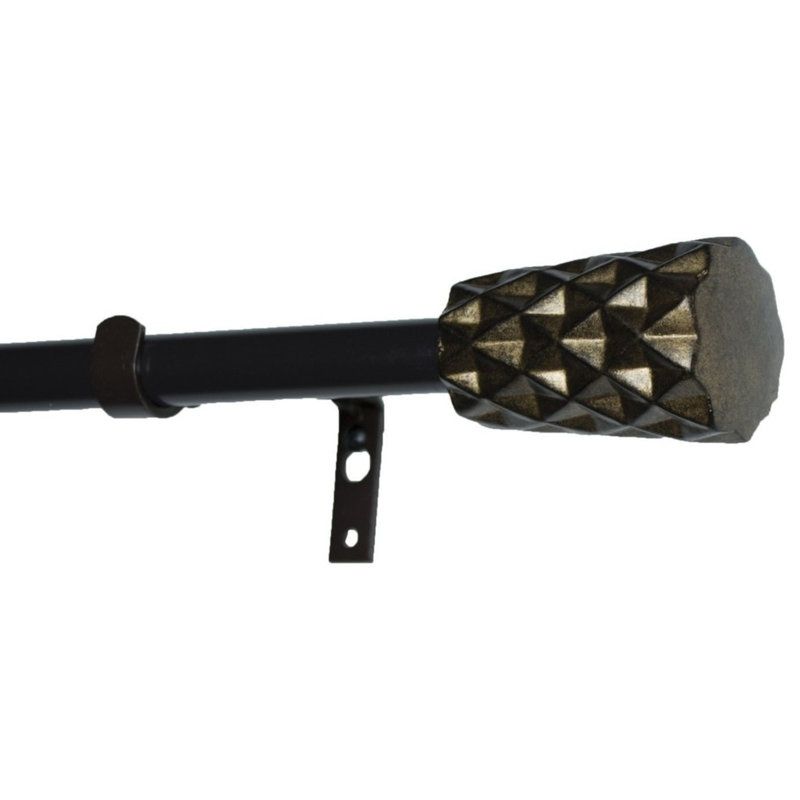 Ensemble de tringle à rideaux Yvettia, H 1 po x L 120 po x P 1 po, Doré et bronze