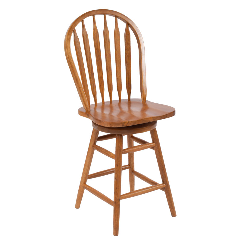 Schiavo Swivel Solid Wood Counter Stool with Solid Wood Frame, Counter Stool (24" Seat Height)