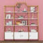 Bibliothèque à 4 niveaux avec bibliothèque ouverte moderne, étagère de rangement avec armoires de rangement et cadre arrière en X