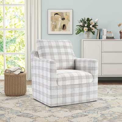 Fauteuil d'appoint pivotant à rayures 32,28 po