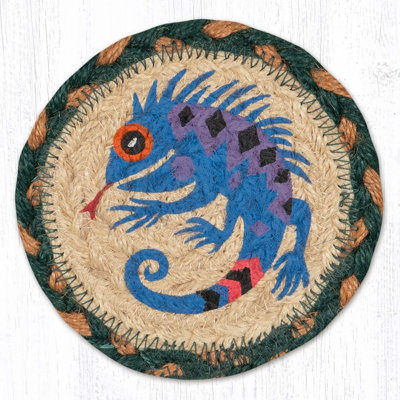 Earth Rugs Desert Iguana Printed Coaster 5" H Rustic Southwestern Style