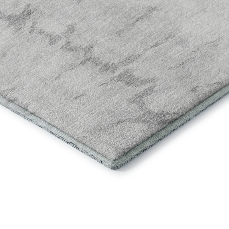 Premium Machine Washable Cerrito Silver Rug, Rectangle 9' x 12'