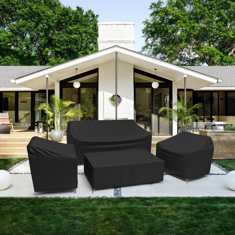 Housse de patio pour 4 pièces, Noir