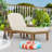 Modern Outdoor Acacia Wood Chaise Lounge with 5-Position Adjustable Backrest and Weatherproof Cushion-827804418-827614529