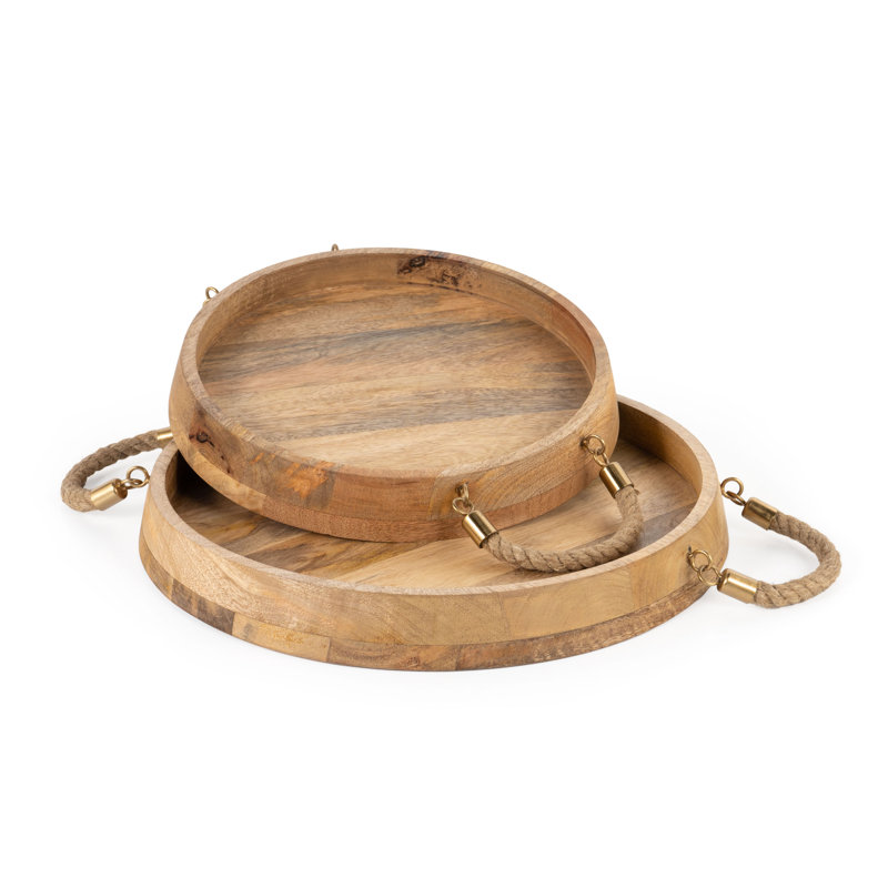 Ellouise Solid Wood Tray - Set of 2