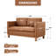 Causeuse à accoudoirs carrés en similicuir l 60 po Mid Century-443170045