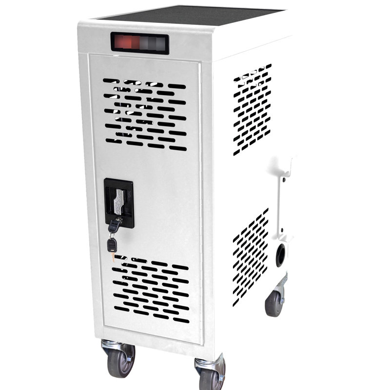 White 16 Laptop & Charging Unit, Removable Locking, Cold Rolled Steel Material Locking Container For 16 Devices - White, Storage