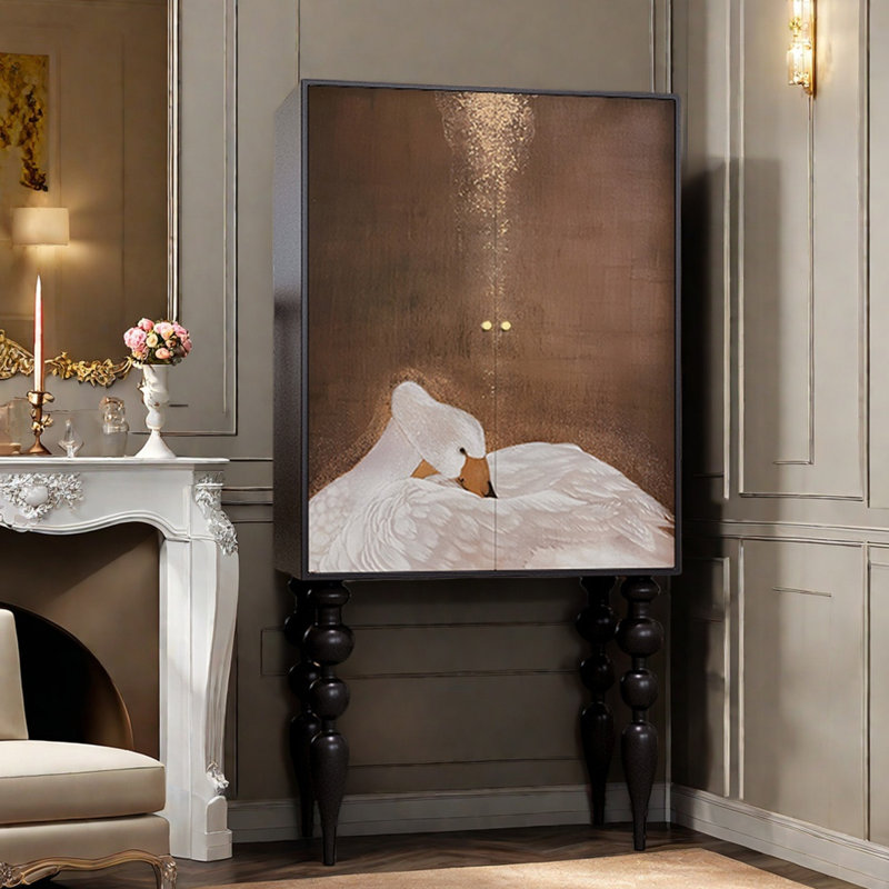 Armoire de rangement à l'entrée du salon