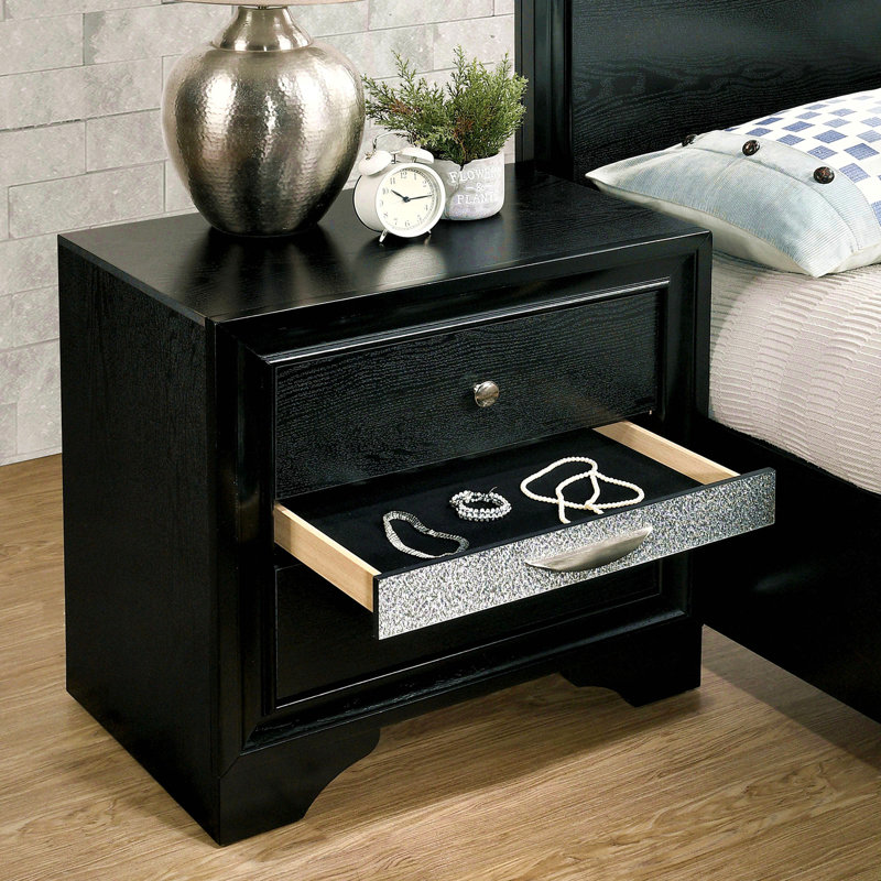 Table de chevet contemporaine 1Pc, Noir