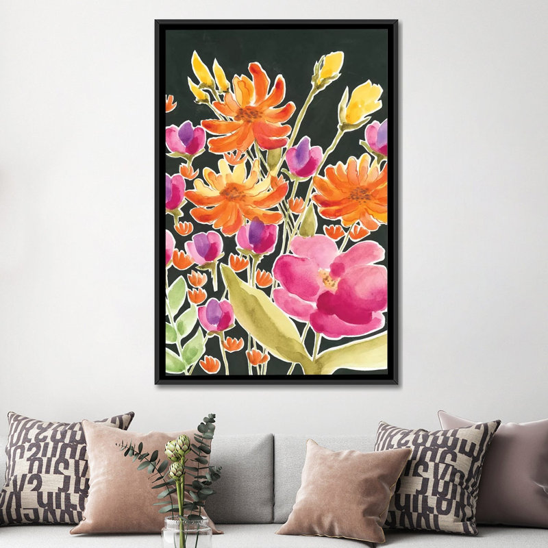 Splendid Gathering II - reproduction murale sur toile, H 60 po x l 40po x P 1,5 po, Toile avec cadre noir