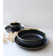"The Luxury Collection" Black with Gold Trim - Four Piece Dinnerware Set