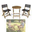 Ensemble bistro 3 pièces en bois d'acacia, meubles de patio pliables avec table à lattes ronde et chaises en rotin d'osier, aucun assemblage requis
