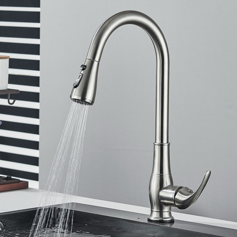 Belfry Kitchen Irie Pull Out Kitchen Faucet with and with Soap Dispenser