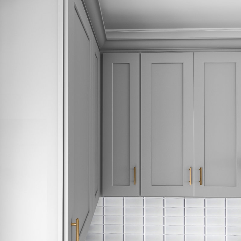 Armoire murale d'angle, Gris, L 24 po x H 42 po x P 12 po