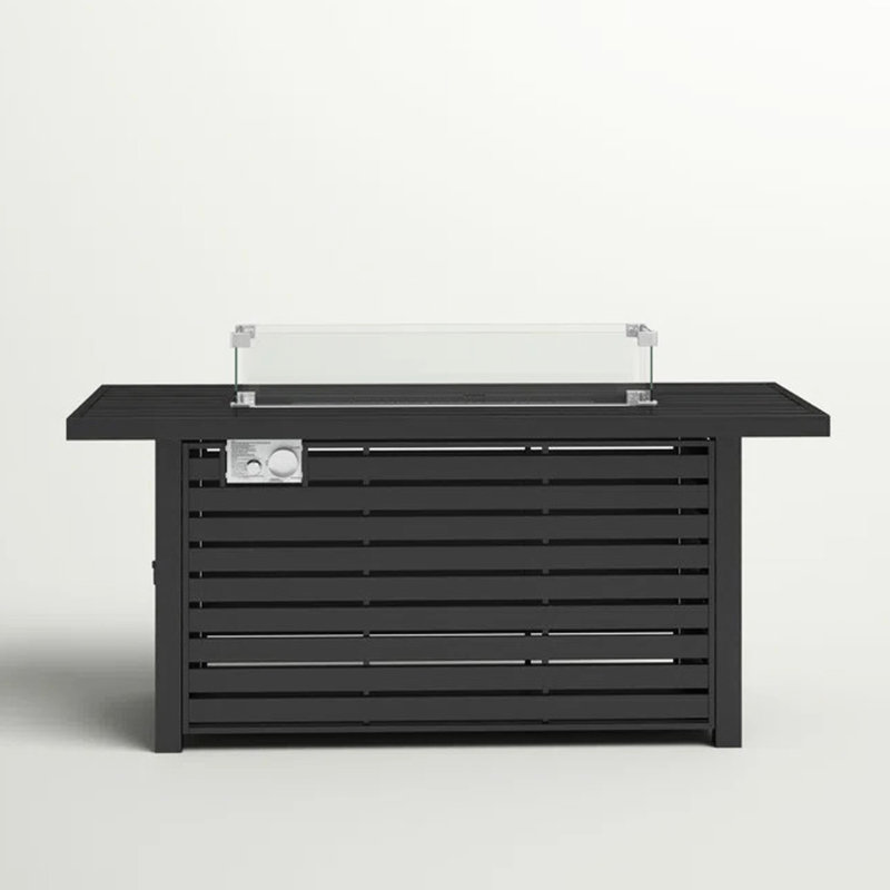 24" Steel Propane Fire Pit Table With Cover - Create A Warm And Inviting Outdoor Setting. Construction, Neutral Tone. Slatted Base For Airy Ambiance. Fireplace Lid, Cover, Lava Rocks, Glass Beads.