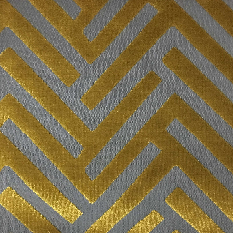 Marquee-Ministry Cut Velvet Upholstery Fabric, Curry