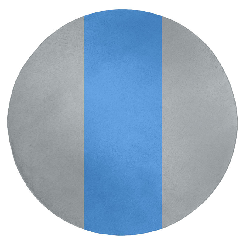 Tapis à rayures en poly-gris tennessee foote, Rond 5 pi