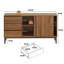 Walnut Sideboard with 3 Drawers, Sliding Doors & Countertop – 150cm
