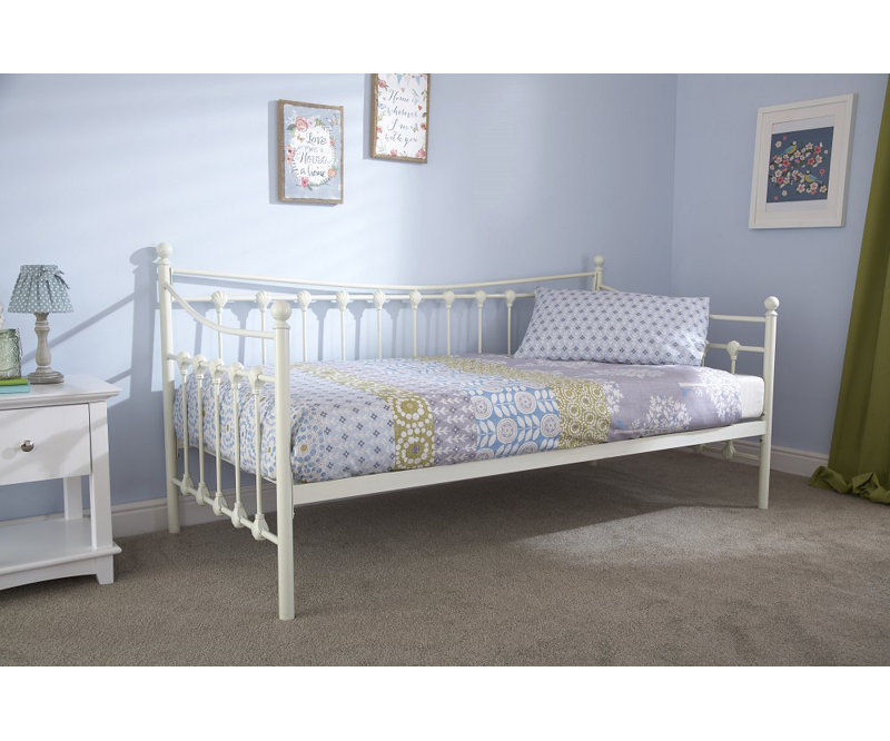 Bryland Bore Metal Daybed, Ivory
