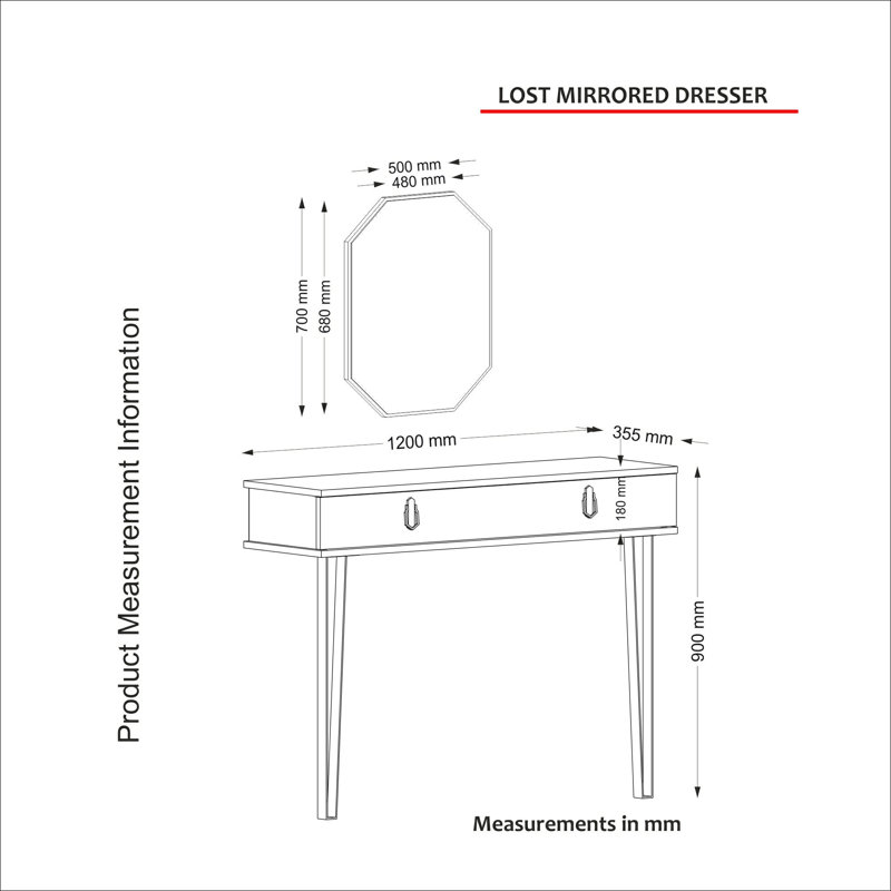 Swatzell Dressing Table with Mirror