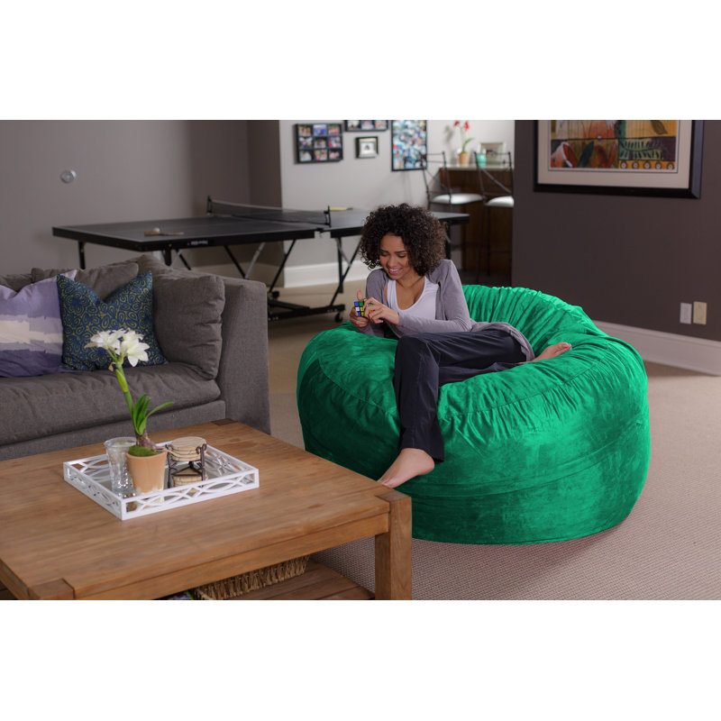 Bean Bag Chair - Shredded Foam Filled Round Pouf Chair - Plush, Ultra Soft Memory Foam Filled Bean Bag Chair with Microsuede Cover - Stuffed Foam Filled Furniture and Accessories for Dorm Room - Multiple sizes 5 Ft or 6 Ft