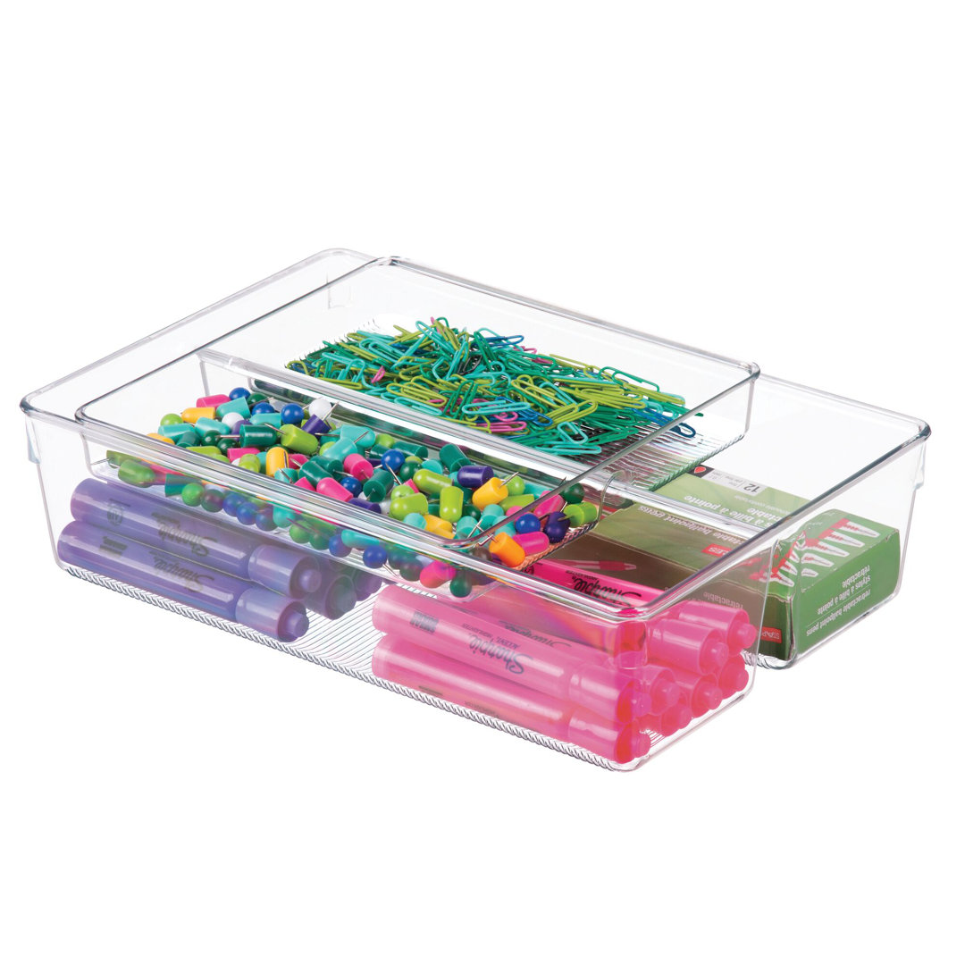 iDesign Linus 2-Piece Kitchen Drawer Organizer for Kitchen Utensils and Tools - Clear iDesign