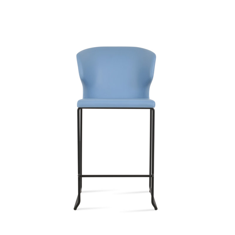 Tabouret de bar et de comptoir empilable Amed, Tabouret de bar (siège d'une hauteur de 29 po), Noir, Bleu