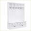 Portemanteau, portemanteau, 3 tiroirs et 5 tiroirs avec rangement, l 59 po x H 74 po | Blanc | Panneau de fibres à densité moyenne-10123141