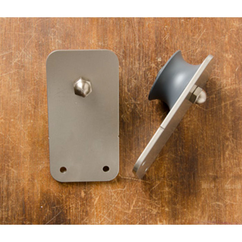 Basic Rectangle Single Door Barn Door Hardware Kit, Satin Nickel