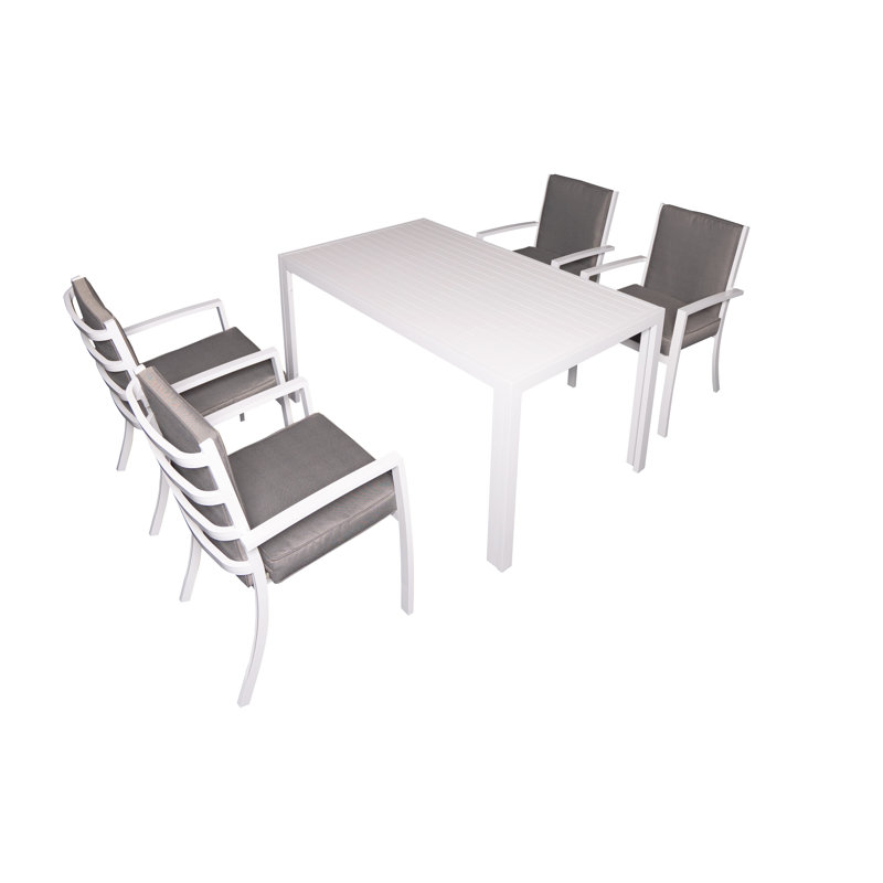 Eckehardt 4 - Person Patio Dining Set with Rectangular Table , Cushions Included