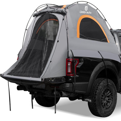 Tente de camion de 6,4 pi à 6,7 pi, tente de camionnette à installation rapide de mise à niveau pour camping, tente de camionnette imperméable 3000 mm pour 2 personnes, Ford, GMC, TOYOT, Dodge, NISSAN, gris