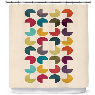 Rideau de douche simple geo cercles